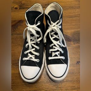 Converse, US 9, high top and platform, worn once or twice, Black